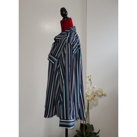 New with tag Chico's stripes botton down  lightweight shirt size 3 XL 1058 - Picture 4 of 9